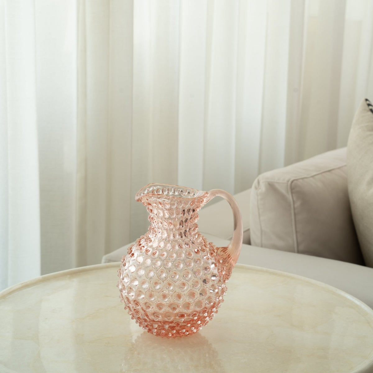 Blush Pink Hand-blown Water Jug