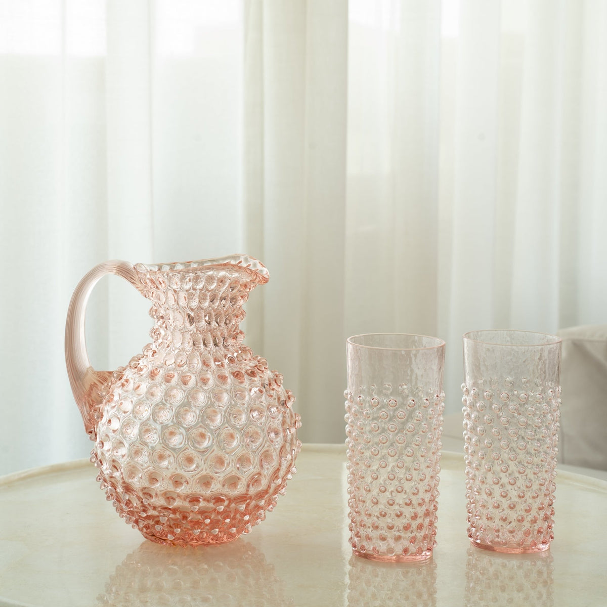 Blush Pink Hand-blown Water Jug