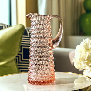 Blush Pink Tall Hand-blown Water Jug