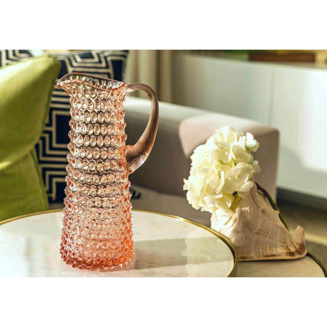 Blush Pink Tall Hand-blown Water Jug