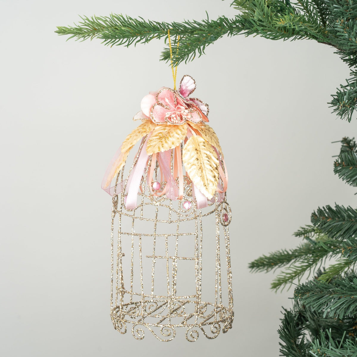 Blushing Pink Bird Cage Ornament