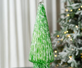 Bright Green Glass Christmas Tree Table Top - 2 Size Options - ironyhome