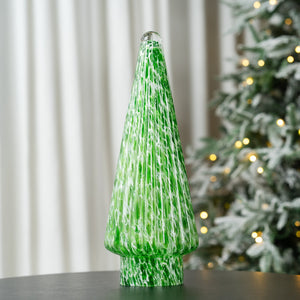 Bright Green Glass Christmas Tree Table Top - 2 Size Options - ironyhome