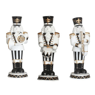 B&W with Gold Drummer Soldier Table Top - Marching Band Set - ironyhome