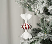 Candy Ornament with White Glitter - Set of 6 - ironyhome