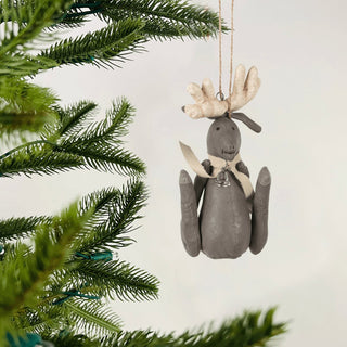Canvass Stained Moose Ornament - Set of 6 - ironyhome