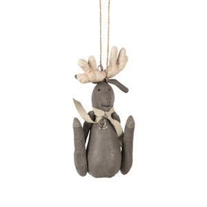 Canvass Stained Moose Ornament - Set of 6 - ironyhome
