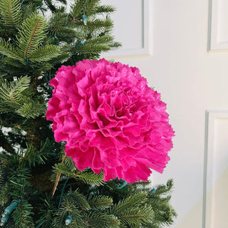Carnation Flower Ornament with Glitter - ironyhome