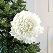 Carnation Flower Ornament with Glitter - ironyhome