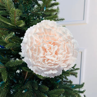 Carnation Flower Ornament with Glitter - ironyhome