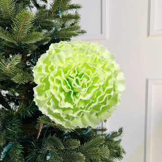 Carnation Flower Ornament with Glitter - ironyhome