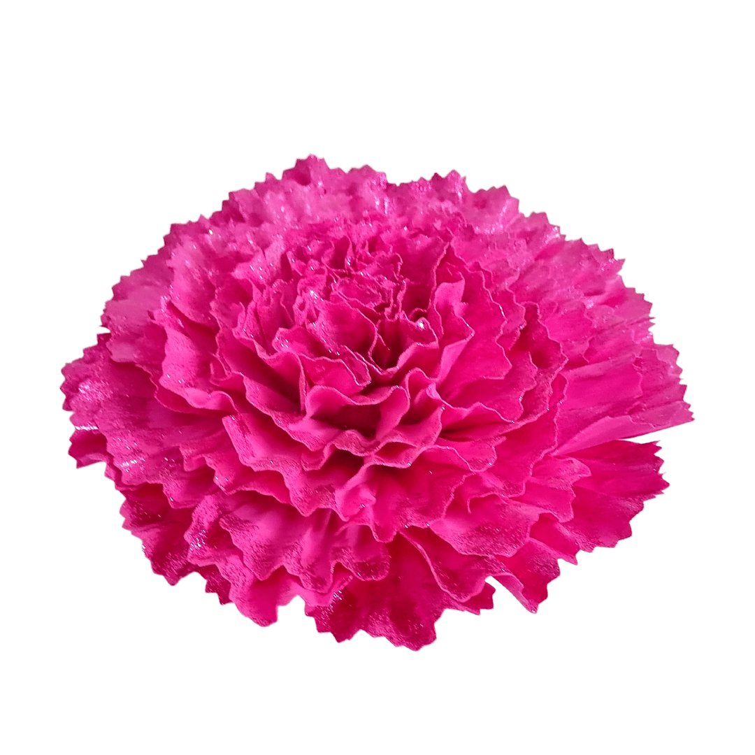 Carnation Flower Ornament with Glitter