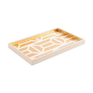 Lacquer Vanity Tray in White & Gold