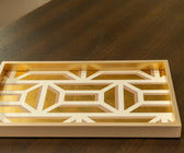 Caspari's Lacquer Vanity Tray in White & Gold - ironyhome