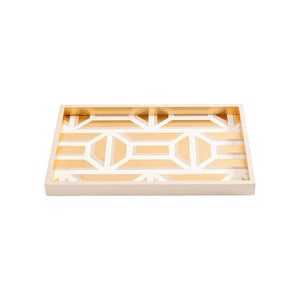 Lacquer Vanity Tray in White & Gold