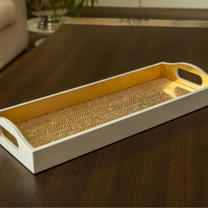 Caspari's Pebble Lacquer Bar tray in Gold