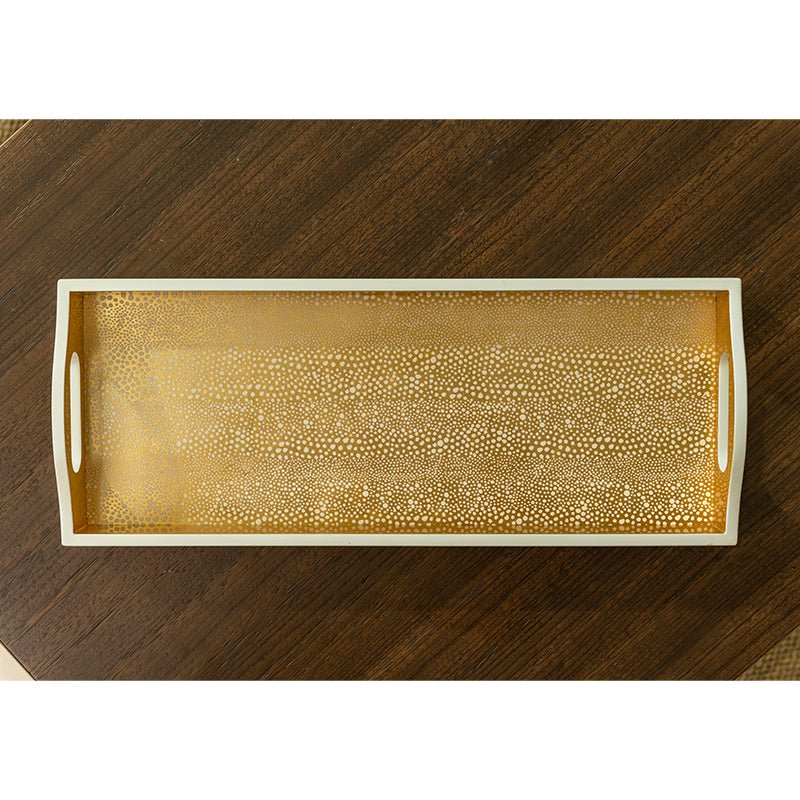 Caspari's Pebble Lacquer Bar tray in Gold