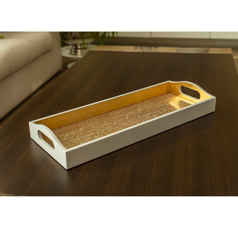 Caspari's Pebble Lacquer Bar tray in Gold