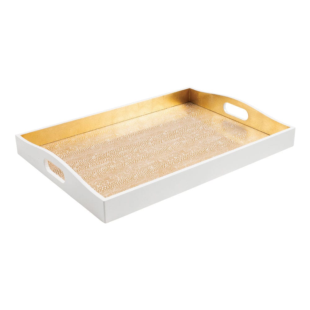 Caspari's Pebble Lacquer Large Rectangle Tray in Gold