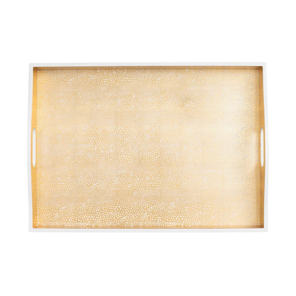 Caspari's Pebble Lacquer Large Rectangle Tray in Gold