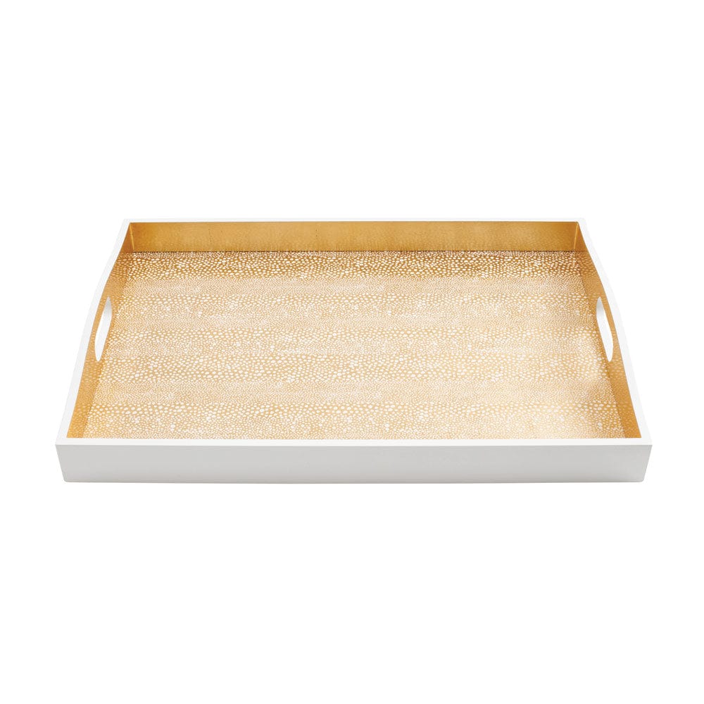 Caspari's Pebble Lacquer Large Rectangle Tray in Gold