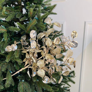 Champagne Eucalyptus & Berry Cluster Christmas Tree Pick - Set of 4 - ironyhome