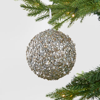 Champagne Sequin Covered Ball Ornament - Set of 6 - ironyhome