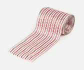 Chevron Bright Red Striped on White Polyester Ribbon - ironyhome