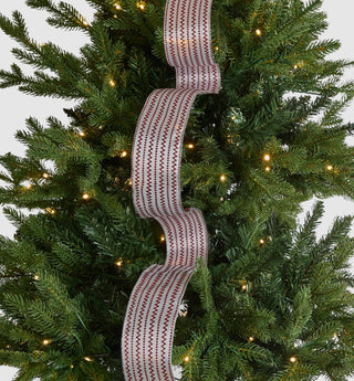 Chevron Bright Red Striped on White Polyester Ribbon - ironyhome