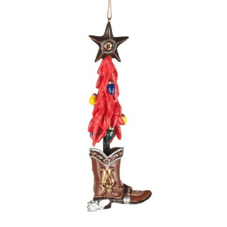 Chili Tree Boot Ornament - Set of 6 - ironyhome