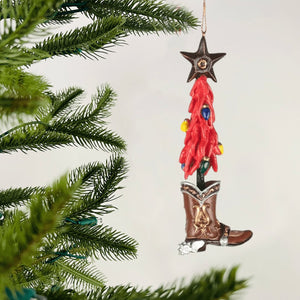Chili Tree Boot Ornament - Set of 6 - ironyhome
