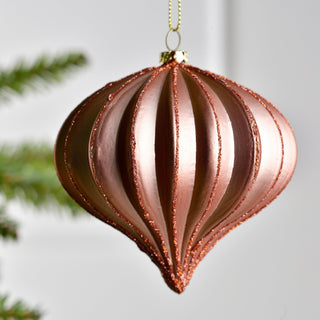 Christmas Onion - Shaped Dark Pink Fluted Ornament - ironyhome
