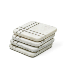 Classic Square White Marble Coaster - Set of 4 - ironyhome