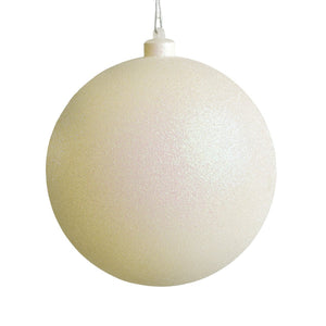 Classic White Glitter Ball Ornament - ironyhome