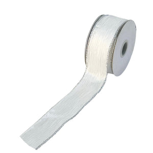 Classic White Ribbon with Silver Border