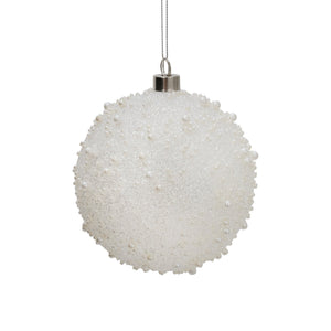 Clear Sugar Bead Ball Ornament - Set of 6 - ironyhome