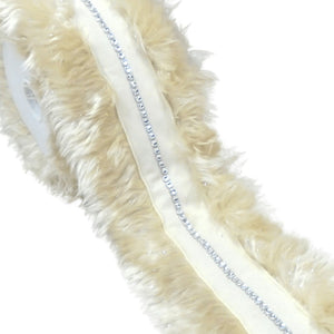 Cream Trim Fur Christmas Tree Ribbon