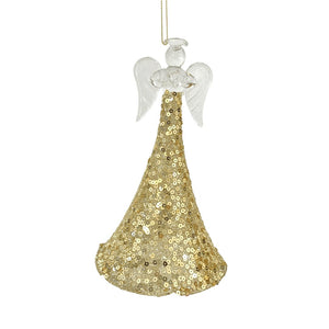 Crystal Angel with Golden Glitter - Set of 4 - ironyhome