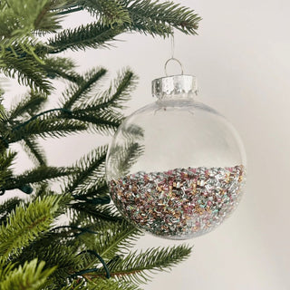 Crystal Ball Ornament with Multicolor Beads - Set of 6 - ironyhome