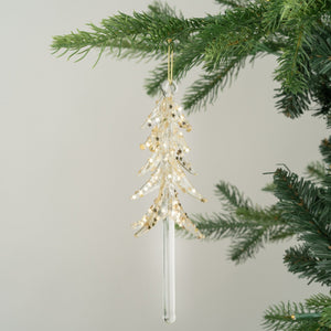Crystal Christmas Tree with Gold Glitter Ornament - ironyhome