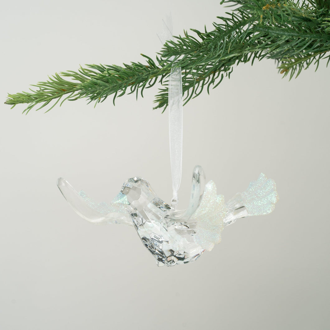 Crystal Dove with Glitter Ornament - ironyhome