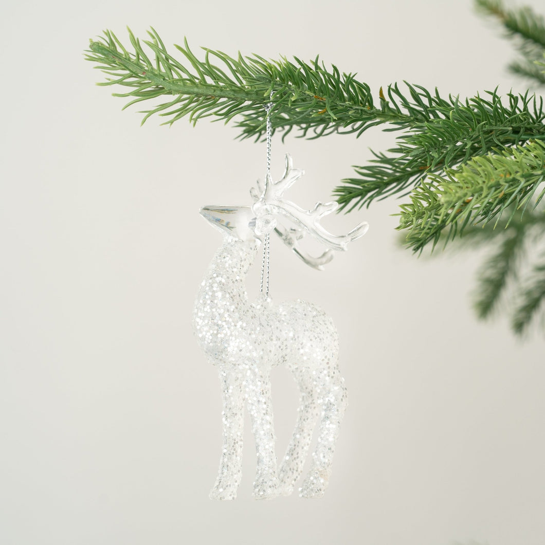 Crystal Glitter Covered Reindeer Ornament - ironyhome
