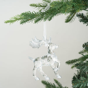 Crystal Moose Ornament with Glitter