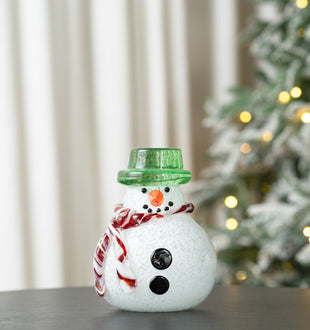 Crystal Snowman Table Top with Green Hat - ironyhome