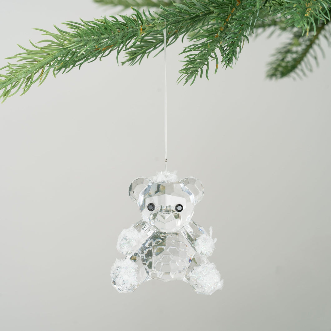 Crystal Teddy Bear Ornament - Set of 6 - ironyhome