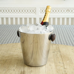 Double Walled Champagne Bucket with Wooden Knob - ironyhome