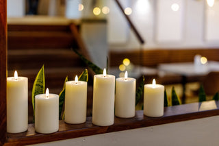 Eledea Medium Pillar Candle Off White - ironyhome