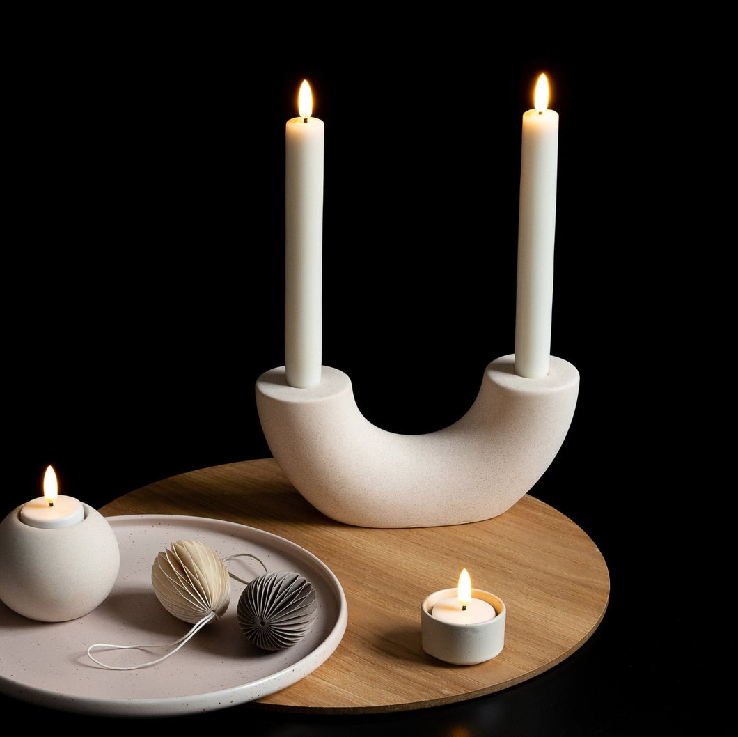 Eledea Off White Taper Candles - ironyhome