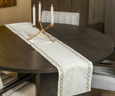 Embroidered Ivory Table Runner - ironyhome