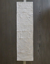 Embroidered Table Runner in Festive Silver - ironyhome